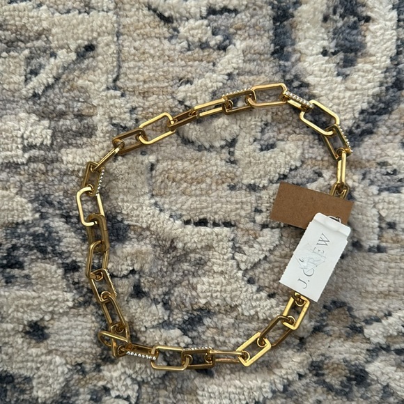 NWT J.Crew Pavé U-link chain necklace - Picture 2 of 3
